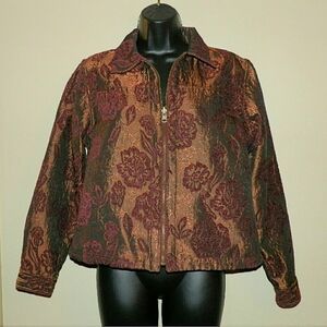 COLDWATER CREEK Rust/Burgundy Zipper Jacket